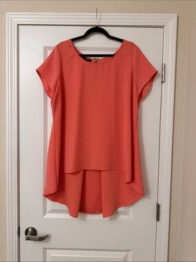 Alfani Coral High-Low Tunic Blouse 16W